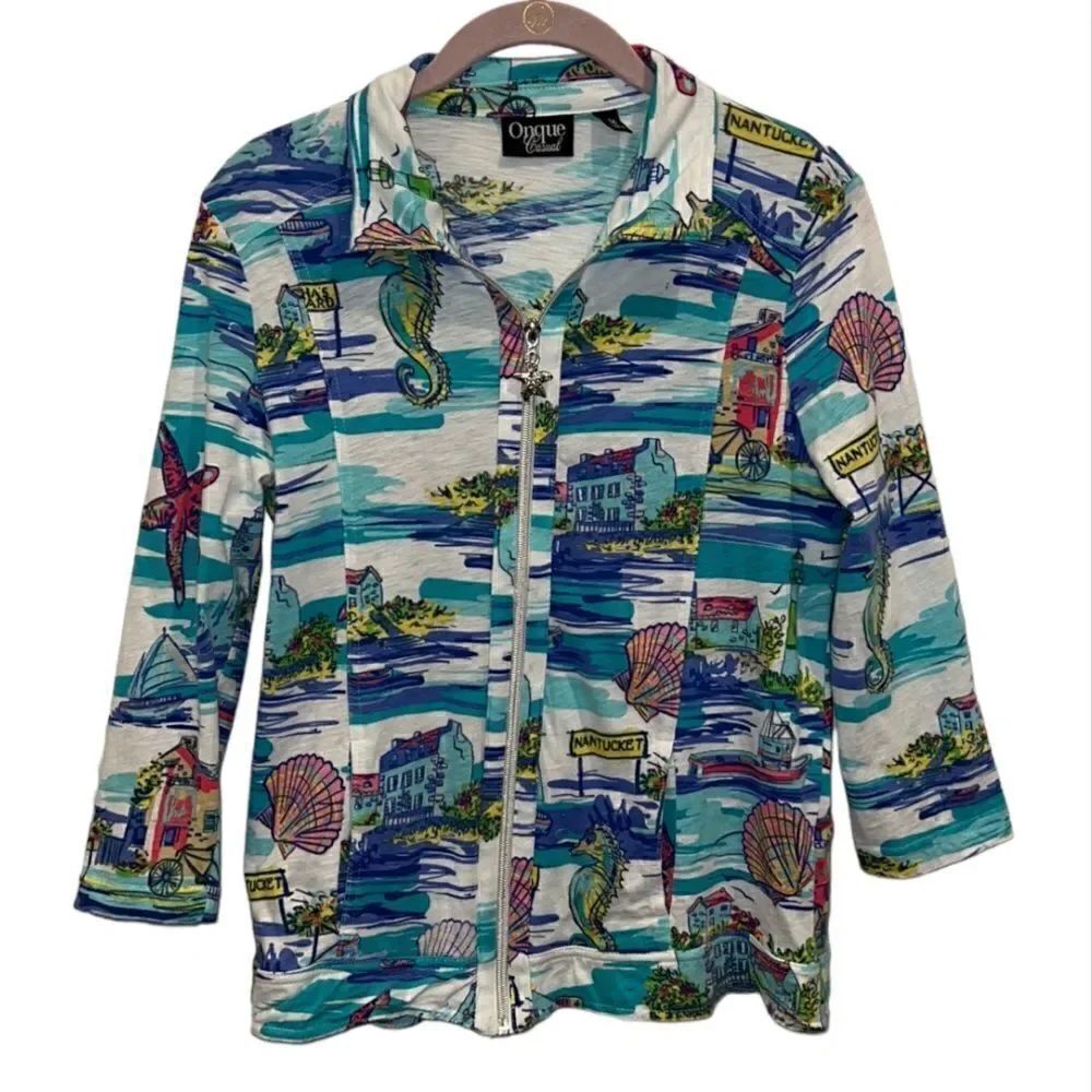 Martha’s Vineyard and Nantucket women’s size medium zip up cotton jacket